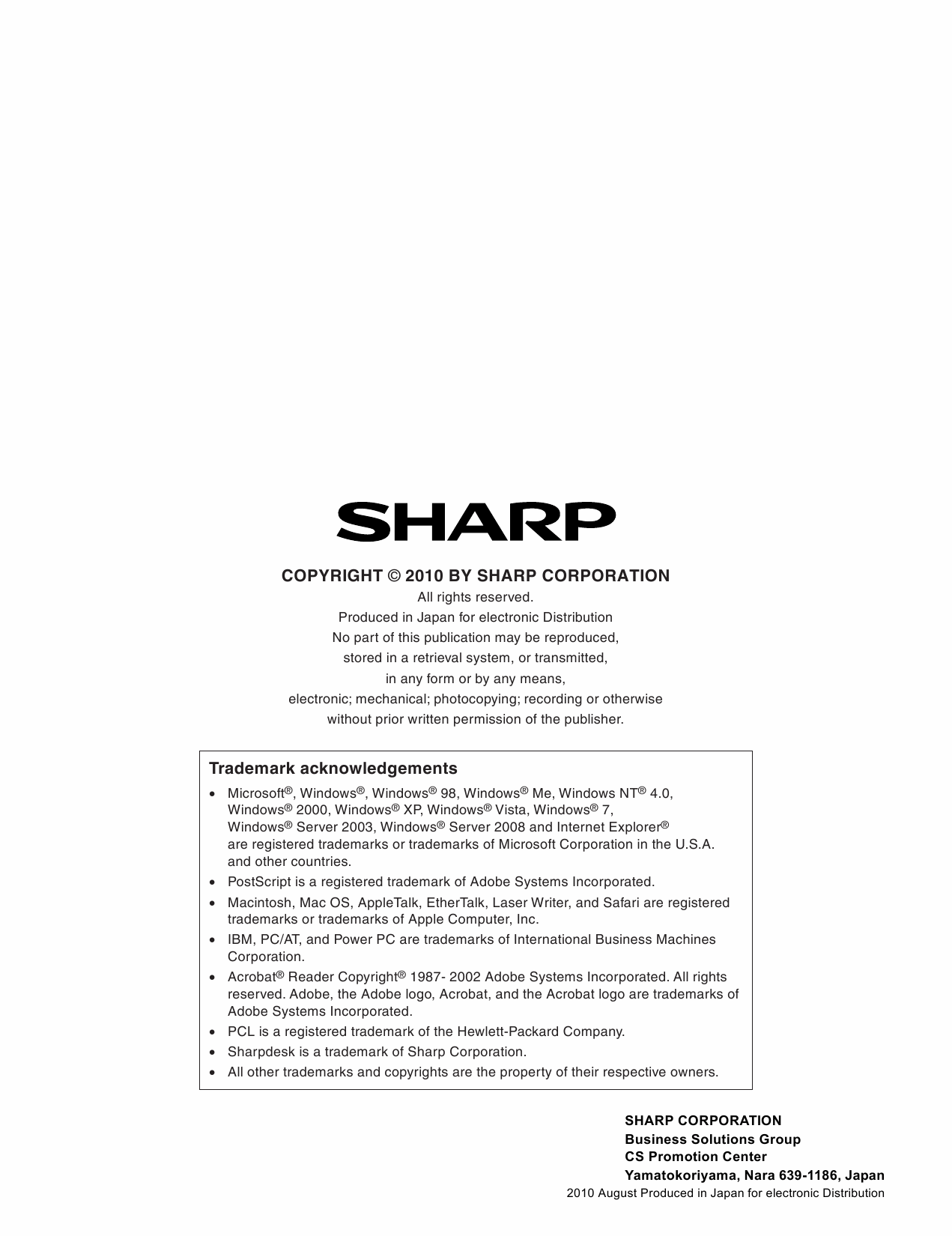 SHARP MX B382 B402 Service Manual-5
